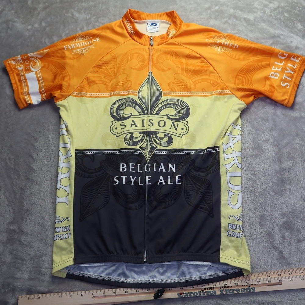 Voler Men's Yards Brewing Saison Belgian Style Ale Cycling Jersey Orange‎ XL